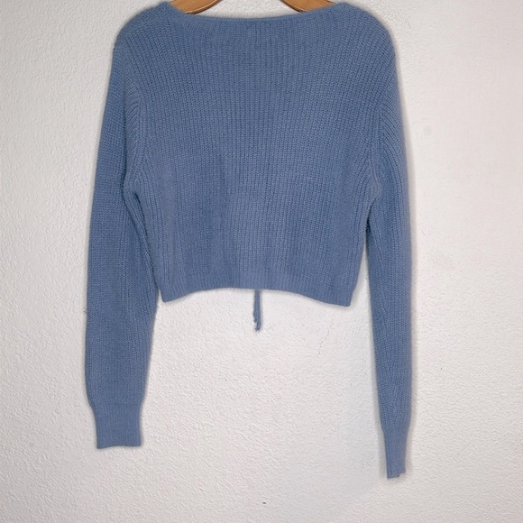 Revolve superdown Cropped Ruched Sweater Lilac Purple Size Medium - Picture 7 of 8